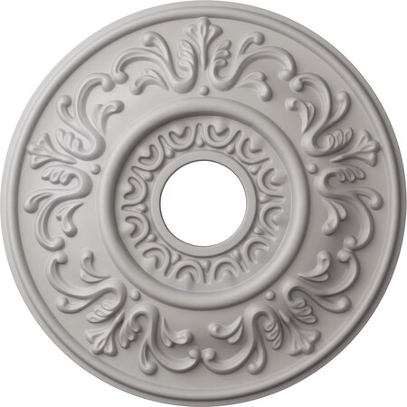 Ekena Millwork Valletta Ceiling Medallion (Fits Canopies up to 3 1/2"), 18"OD x 3 1/2"ID x 1"P, Ultra Pure White CM18VLUWF